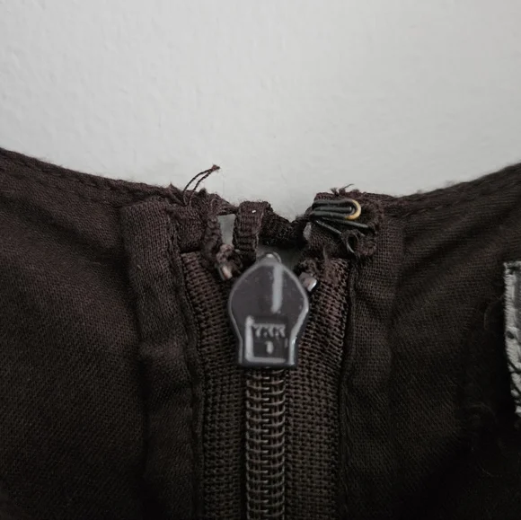 Max Mara SportMax Cotton Empire Midi Dress Size 10 Brown Quiet Luxury Regency - Picture 9 of 12